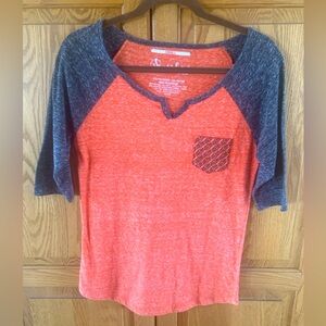 OSU -Oklahoma State Cowboy Orange and Charcoal Raglan Sleeve T-Shirt